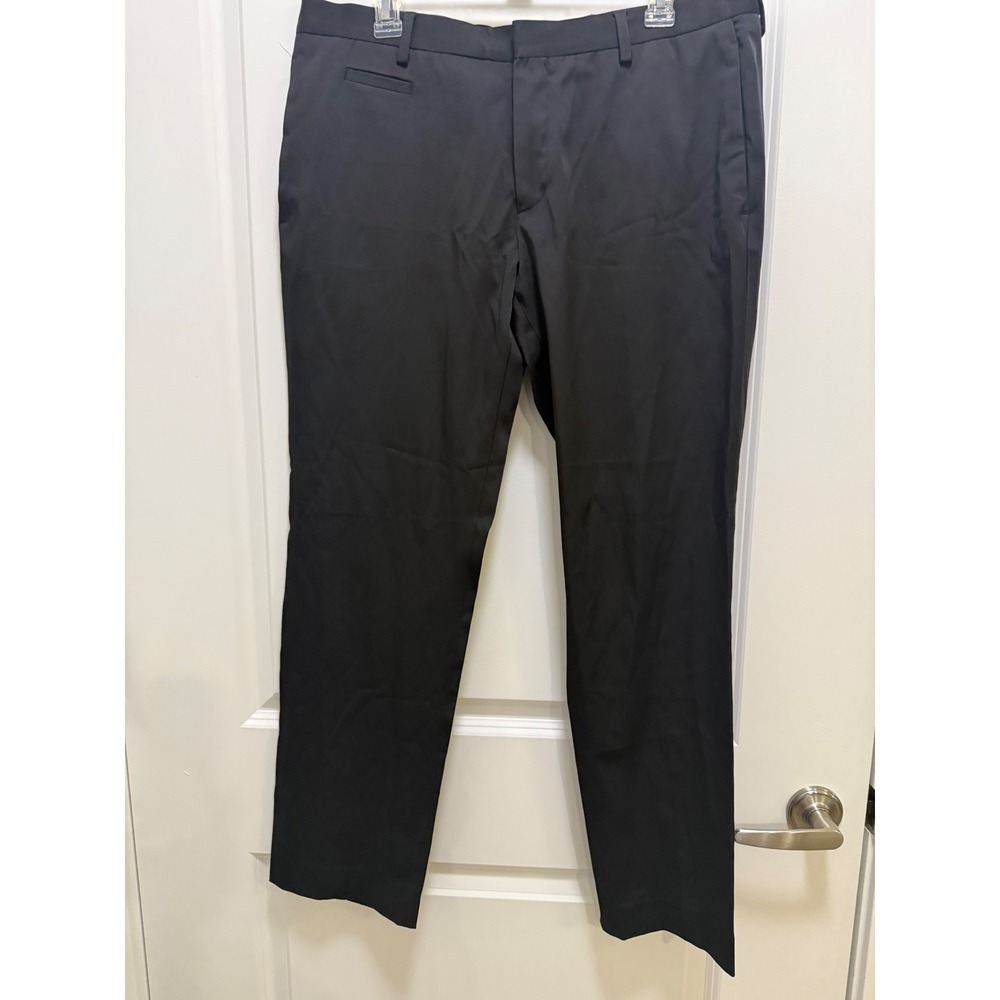 Zara Man Black Slim Fit Dress Pants Flat Front Trousers Size 34 Mens Business
